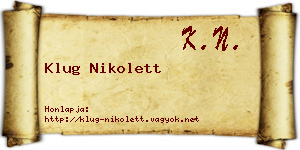 Klug Nikolett névjegykártya